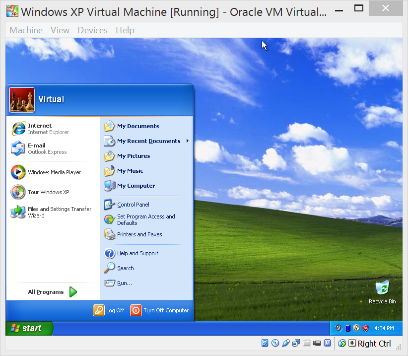 does virtual box and windows xp need a separate partition or drive