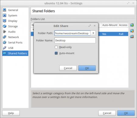 How to use a shared folder in VirtualBox