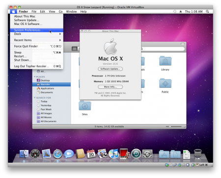 VirtualBox for Mac OS X